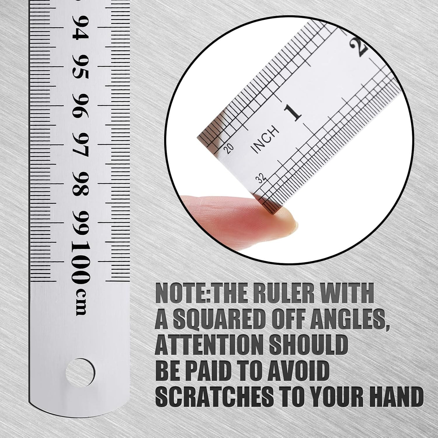 Lothee 6 Pieces Metal Yard Stick Meter Stick Large Stainless Steel Ruler Bulk Ru