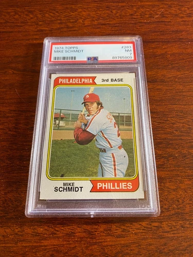 1974 Topps #283 Mike Schmidt HOF. PSA 7 NM