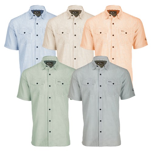 Drake Waterfowl Traveler's Minigrid Short Sleeve Shirt - Picture 1 of 7