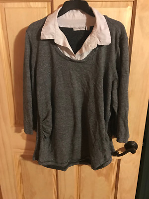 women's sweater with built in collar