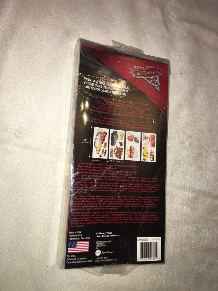 Calcomanías de pared Disney Pixar película coches 3 aligeramientos McQueen Mater decoración de sala de carreras Foto 4 de 4