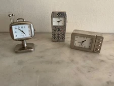 Joblot 3 Novelty Miniature Clocks Vintage Sputnik TV Mobile Phone Microwave Oven