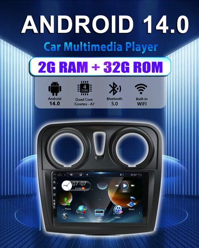 9" Sat Nav For Renault Dacia Sandero 2012-17 Android 14 Head Unit Car Stereo GPS - Picture 3 of 15