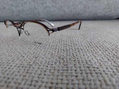 JF Rey Round Eyeglasses Frame Model JF2879 Color 0050 Black Gold & Hazel 48-21 - Picture 5 of 5