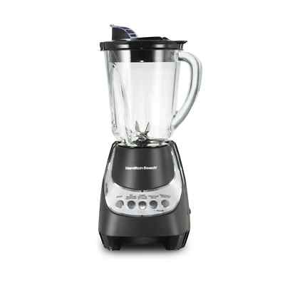 Hamilton Beach Quiet Blender 48oz Glass Jar 12 Functions Black 53530F New