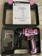 Deko Cordless Drill DKCD12XL02 12V Pink/Black Electric Drill Repair Tool - New
