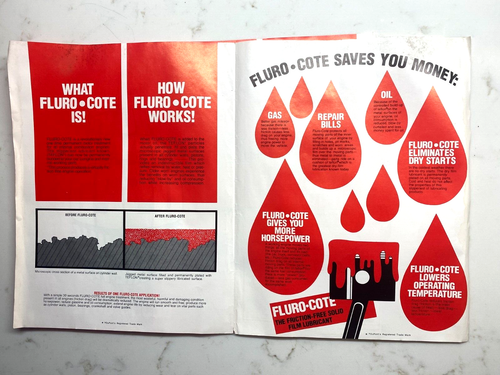 NOS 1970's TEI FluroCote Direct Marketing Plan and 3 Metal 8oz Cans of Flurocote - Picture 9 of 12
