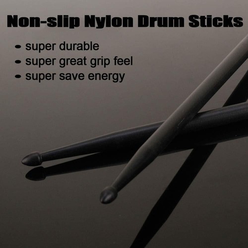 Drum Sticks 5A 1 Pair Nylon Drumsticks 1 Pair Non-Slip Maple Wood with a Velv... - Picture 3 of 7