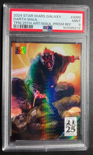 2024 Topps Chrome Star Wars Galaxy Prism Refractor Darth Maul AM-9 ##/75 PSA 9