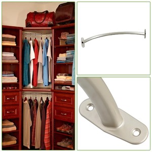 Details About Corner Rounder Closet Rod 23 Curved Storage Organization Nickel Finish