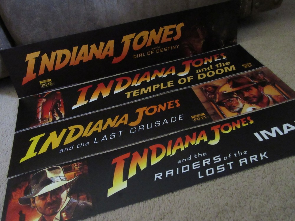 INDIANA JONES [4-FILM] [IMAX] [RE-RELEASE] [LARGE] 5x25 MOVIE POSTER MYLAR LOT