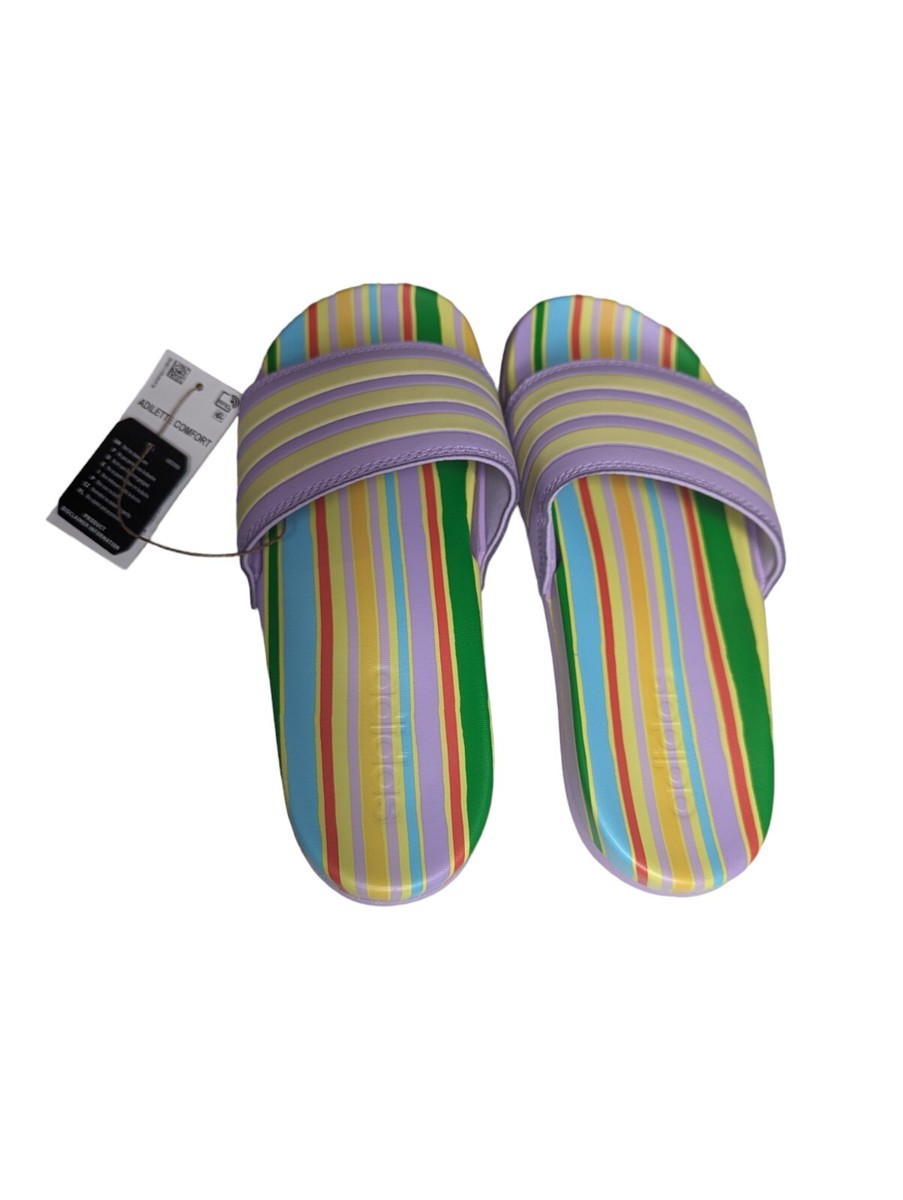 Adidas Adilette Comfort Slides Sandals HO3625 Striped