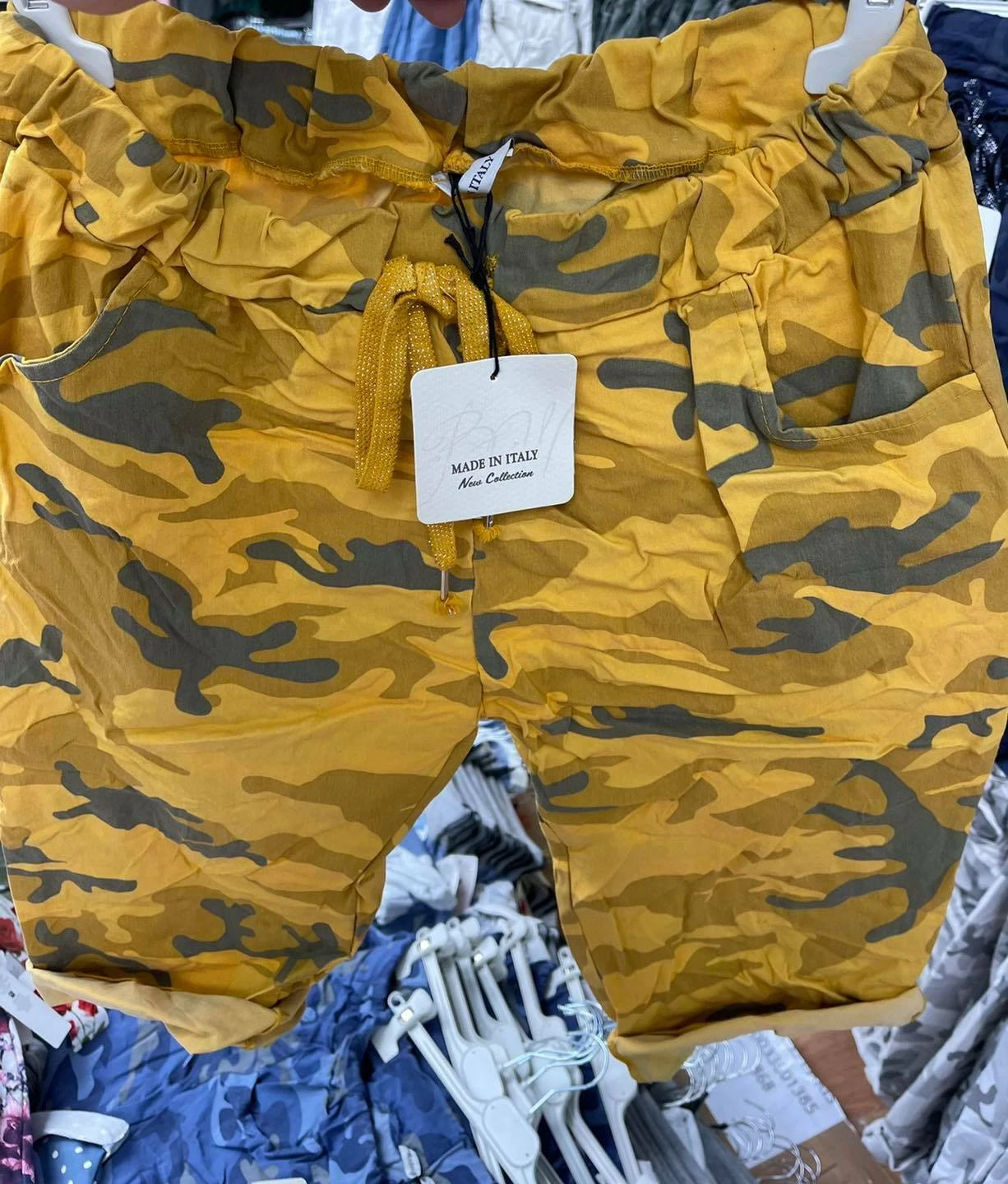 SHORT FEMME ITALIEN STRETCH LEOPARD CAMO IMPRIMÉ MAGIQUE CONFORTABLE PANTALON DE CULTURE NEUF