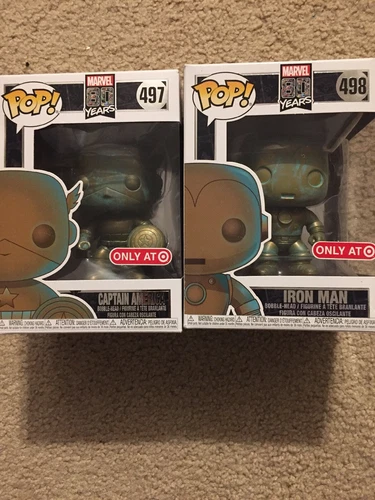Funko POP! Capitán América 497, Iron Man 498 Marvel 80 Aniversario