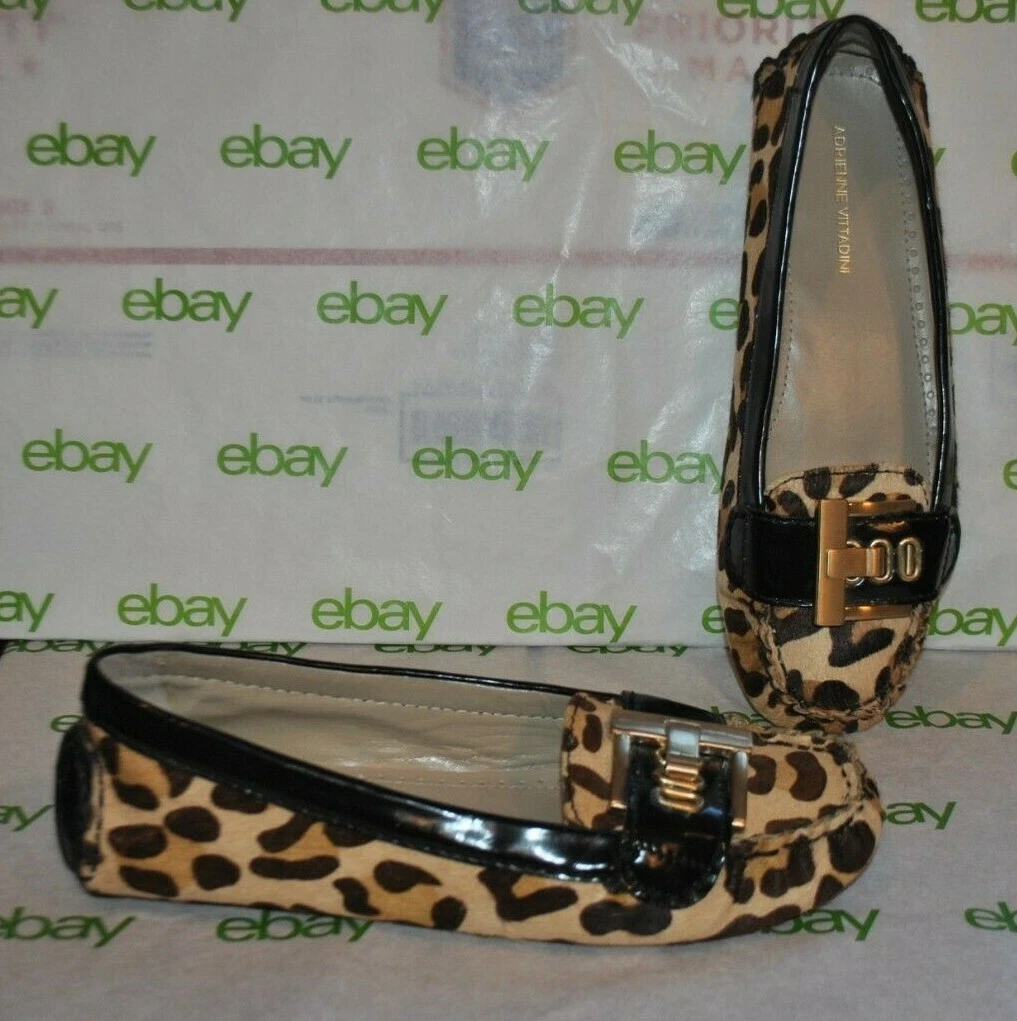 ADRIENNE VITTADINI TYLER Women s Shoes s7 Stylish MOC FLAT Leopard Calf Haircut