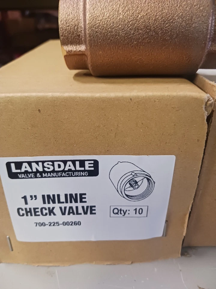 10 Inline Spring Check Valves 1"  Lansdale Fire Sprinkler   (1D) - Image 2 of 3