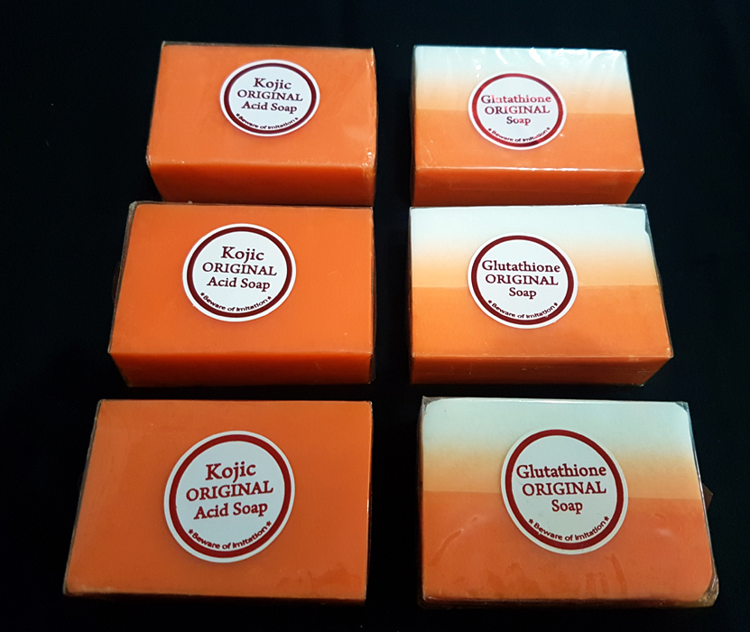 6 BARS of KOJIC ORIGINAL PAPAYA WHITENING ACID SOAP, or KOJIC GLUTATHIONE