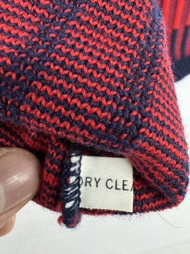 Demetre Mens Pure Virgin Wool Red Blue Striped Sweater Mens M Coogi Style READ - Picture 3 of 7