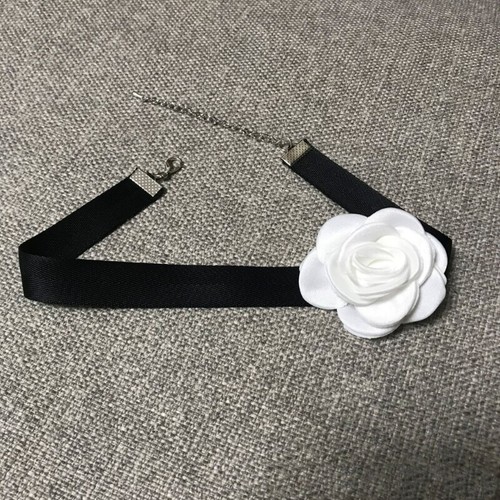 Cloth-Flower Choker Black Velvet-Clavicle Necklace Cute Romantic Collar Necklace - Picture 7 of 10