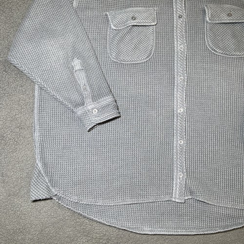 Aerie Lumberjane Waffle Knit Shacket Shirt Jacket Light Gray Womens Size S - Picture 2 of 16