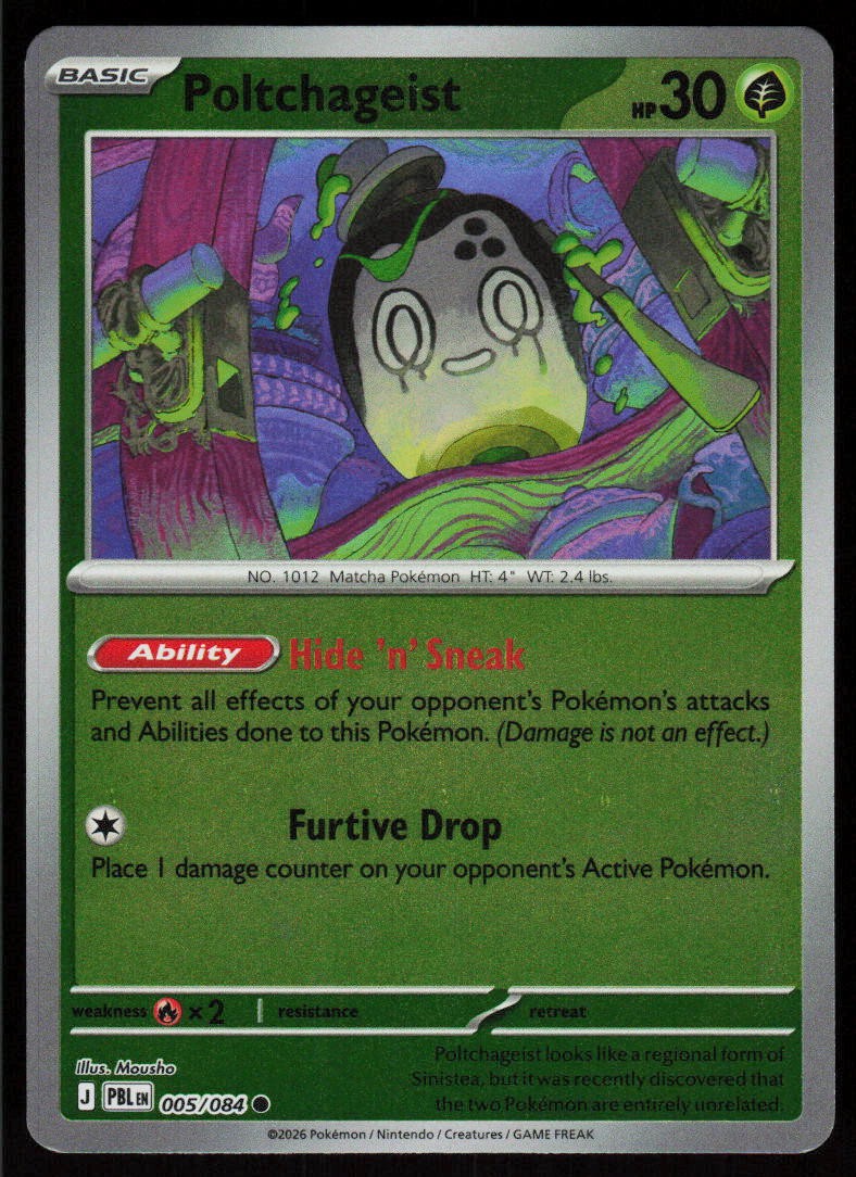 Poltchageist 005/084 Common Pitch Black Pokemon Reverse Holo Near Mint