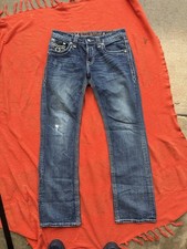 Rock Revival Men’s Harvey Jeans 32 Medium Wash Distressed