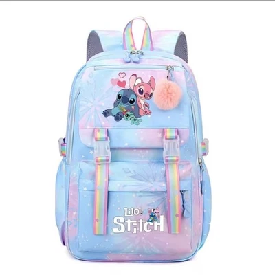 Sac à Dos Lilo Et Stitch Bleu Cartable École Affaires Scolaires Mignon - Photo 1/4
