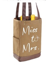Miss to Mrs Wine Bag Gift-Bride Gifts-Engagement Wine Bag Gift-Wedding Wine B...