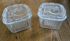 Federal glass refrigerator dish, 2 dishes with lids. Vintage 1950's.