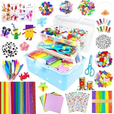 3000 Arts and Crafts Supplies for Kids Craft Kit Craft Box with Pipe Cleaners Ar