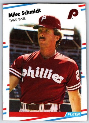 1988 Fleer Box Bottom #C-11 - Mike Schmidt Philadelphia Phillies (NM) *HGCARDS*