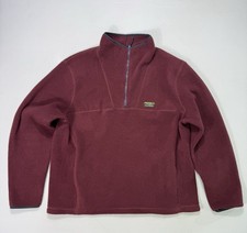 LL Bean Katahdin Fleece Pullover Men's XL Red Zipper Sherpa 511605 Pocket