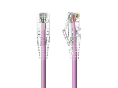 2ft Slim Cat6 28AWG UTP Ethernet Network Patch Cable Snagless, Pink