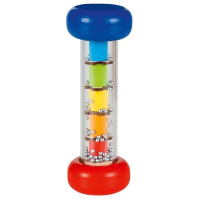 Goki Wooden Rainmaker Baby Rain Stick Wooden Sensory Toy Rainbow Germany