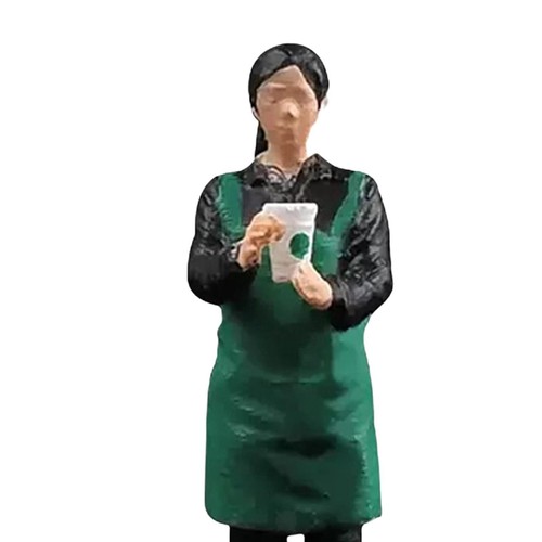 1:64 Coffee Salesperson Figure DIY Projects Collections S Scale Decoration - Picture 4 of 7