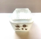 Vintage Pyrex 1-1/2 Pint Early American Refrigerator Dish With Lid