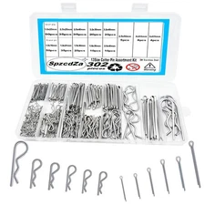 Cotter Pin Assortment Kit,SpzcdZa 302pcs 13 Size Cotter Pins Assortment Kit 3...