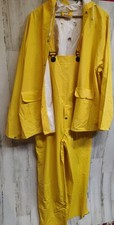 VTG Atlas Yellow Rain Jacket and Rain Bib Overall Set Men's XL Oversized
