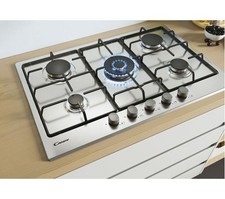 Candy NHW74WX 75cm Stainless Steel Gas Hob