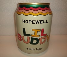 Lil Buddy painted label 8oz Beer can - Hopewell Brewing Co. in Chicago, Il EMPTY