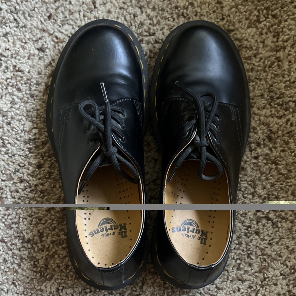 Dr. Martens Men\'s Lace-Up Oxfords in Light Gray with Black Mens | Shop Used Dr. Martens main image 4