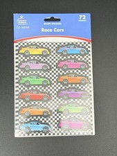 New Race Cars Shape Stickers.  72/pack.