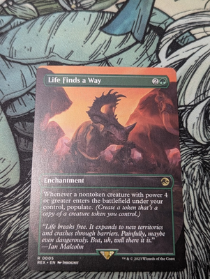 life finds a way mtg card Life Finds a Way (Borderless) [Jurassic World Collection]