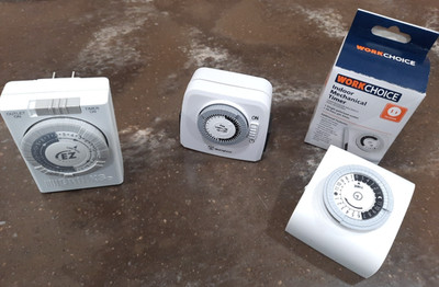 Lot of 3 Assorted Indoor 24hr  Mechanical Timers Brinks Westinghouse WorkChoice