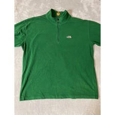 The North Face TKA 100 Sweatshirt Mens XL Kelly Green Fleece Quarter Zip Outdoor