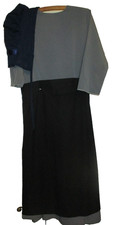 Girls Amish Dress Apron Bonnet 31"B /26"W Gray Complete Amish Costume E-9
