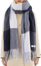 Women's Winter Plaid Scarf Warm Thick Long Shawl Soft Knit Perfect Cold Weather 