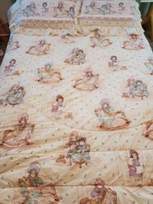 VTG JC Penney Cannon Victorian Doll Holly Hobbie Full-Queen Comforter Pillo Sham