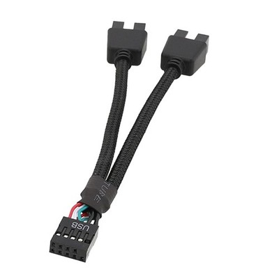 1pcs computer motherboard USB extension cable 9pin 1 female to 2pcs 9684