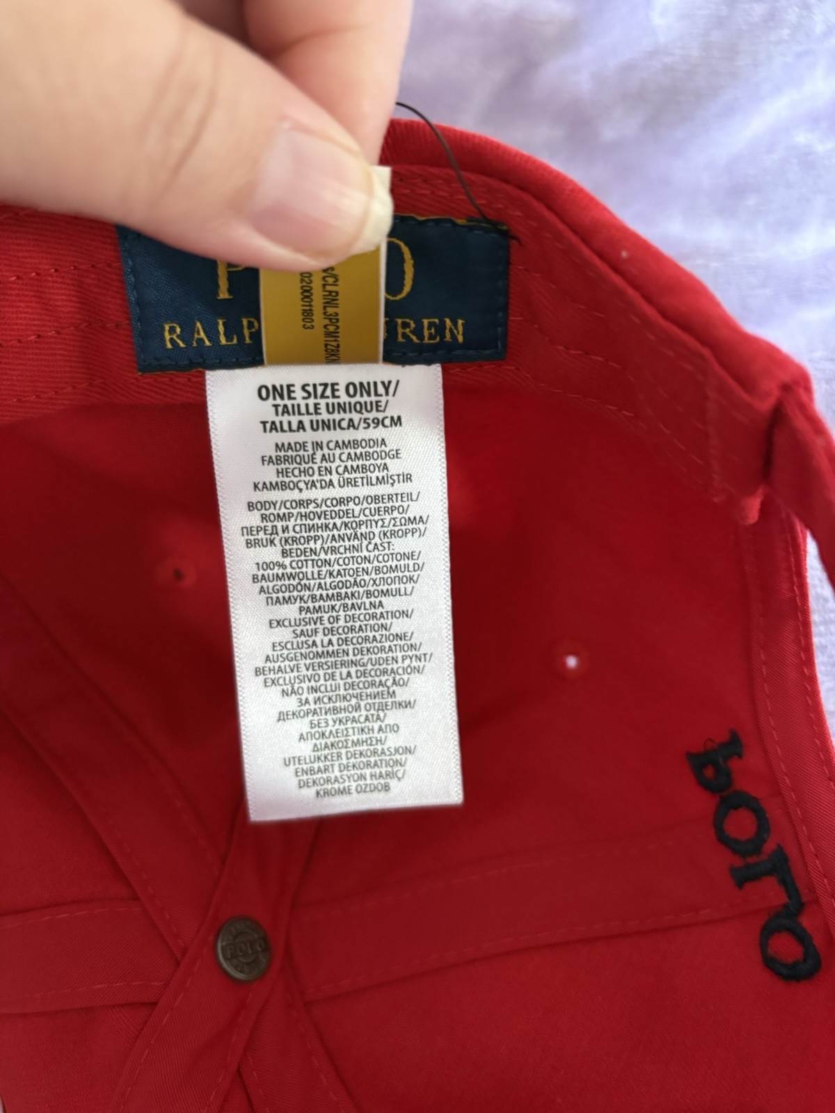 Cappello Polo Ralph Lauren Small Pony Core Replen Regolabile Baseball Golf Rosso